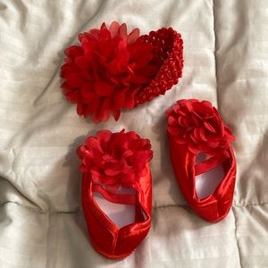 Red shoes and head band